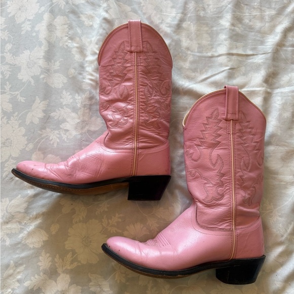 ‼️SOLD‼️ Vintage | Pink western Leather boots - Picture 2 of 6